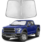 EcoNour front view of shade on windshield showing full coverage and protection