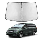 EcoNour front view installed on Honda Odyssey windshield showing full coverage benefit