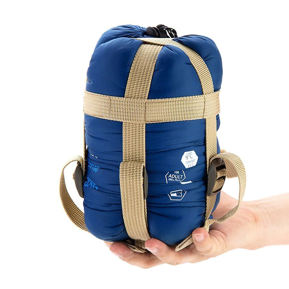 ECOOPRO front view showing full sleeping bag and waterproof shell benefit