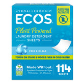 ECOS front packaging highlighting plastic-free pouch and convenience