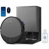 ECOVACS DEEBOT T90 PRO front view showing sleek design and strong suction benefits