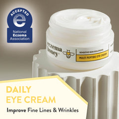 ECZEMA HONEY open jar revealing the cream and easy scoop benefit
