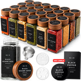 EDELHAUS front display of 24 glass spice jars showing organization benefit