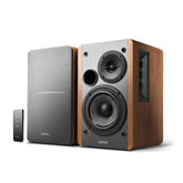 Edifier front view showing speakers and grille, clear stereo imaging benefit
