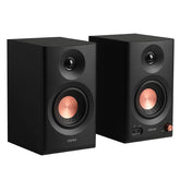 Edifier MR3 front view pair showing sleek black finish and accurate imaging