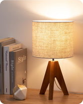EDISHINE front view showing compact tripod lamp and stylish shade for cozy lighting