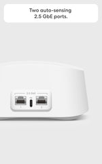 eero 7 ethernet ports closeup showing 2.5 GbE ports for faster wired speeds