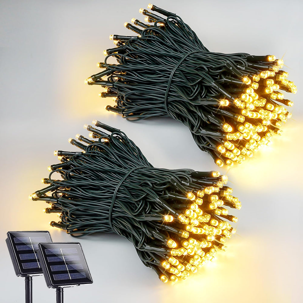 EEW front packaging and two 33ft strings showing 200 LEDs for easy decor