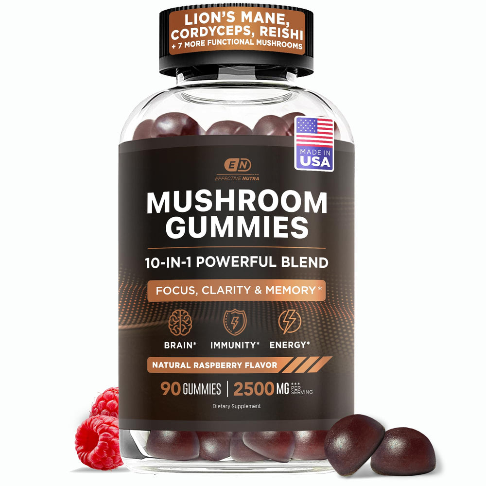 Effective Nutra front bottle view showing label and raspberry gummies for clear product ID