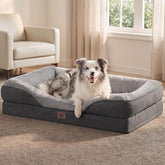 EHEYCIGA front view of orthopedic XL dog bed showing plush, durable finish and comfort