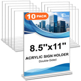 EHWINE front view clear acrylic sign holder showcasing a menu, professional display benefit
