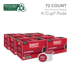 Eight O'Clock Coffee K-Cup pod top view highlighting easy single-serve brewing