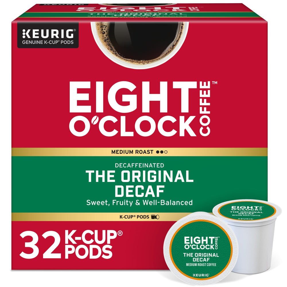 Eight O'Clock Coffee front packaging showing pack of K-Cup pods and convenience