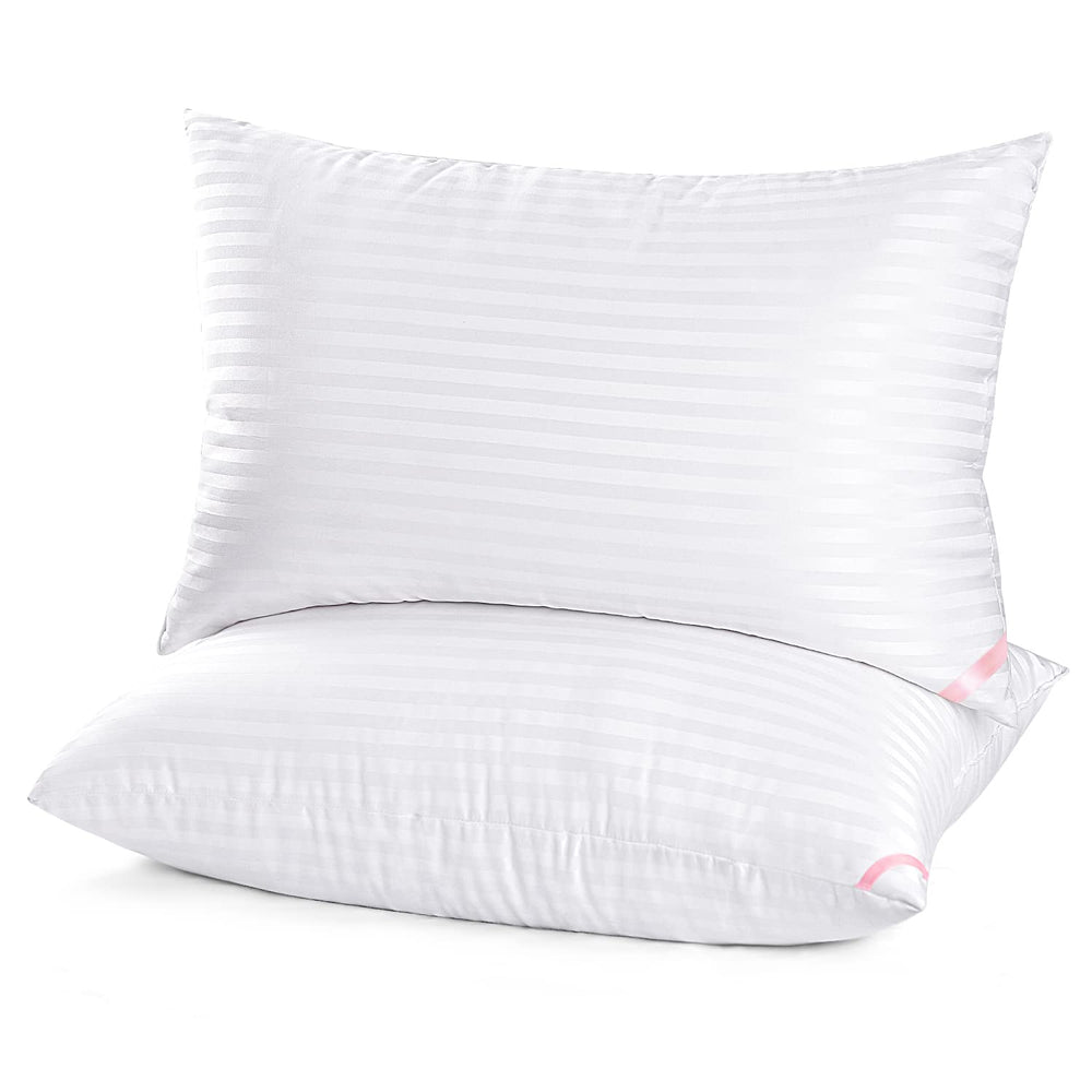 EIUE front view of two king pillows showing clean hotel-style look and consistent loft