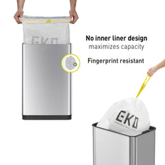 EKO Mirage-T removable inner rim detail securing trash bag and simplifying changes