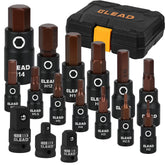 ELEAD front packaging showing complete 16-piece set and case, professional storage benefit