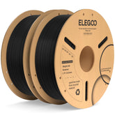 ELEGOO black PLA Plus front-facing spool showing neat winding and weight