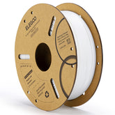 ELEGOO white PLA spool front view showing clean winding and easy feed benefit