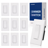 ELEGRP front view of white dimmer switch showing clean wall finish and reliability