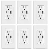 ELEGRP front view of duplex outlet showing USB and AC sockets for versatile charging