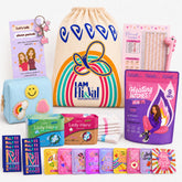 ELI&VAL front packaging of period kit showing compact, school-ready design and confidence