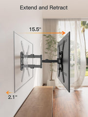 ELIVED close-up of articulating arm showing solid steel construction and smooth swivel