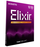 Elixir front packaging showing phosphor bronze set and benefit of long life