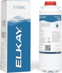 Elkay WaterSentry Plus front view showing cartridge and brand, improves water taste