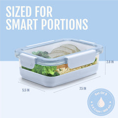 Ello Duraglass container filled with meal illustrating portion capacity and freshness
