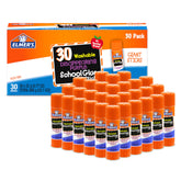 Elmer's front pack showing 30 glue sticks for classroom supply convenience