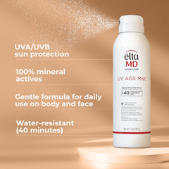 EltaMD rubbed-in clear finish on skin demonstrating no white cast and a natural look