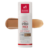 EltaMD pump bottle front view showing SPF 46 and tinted sunscreen benefits