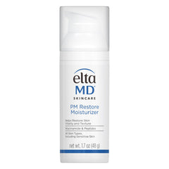 EltaMD front packaging showing product and brand, communicates trusted nightly hydration