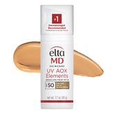 EltaMD tinted sunscreen front packaging showing SPF 50 protection and tint benefit