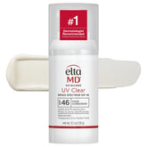 EltaMD UV Clear untinted pump bottle front view showing compact travel size and protection