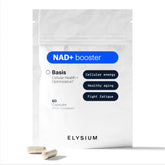 ELYSIUM Basis front packaging showing bottle for clear product identification and trust
