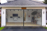Elytsemoh front view of 16x7FT garage screen showing full coverage and airflow benefit