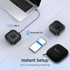 EMEET M0 Plus in use on desk during a video call for natural conversation flow