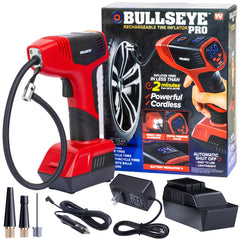 EMSON BULLSEYE PRO front view showing compact profile and handle for portability