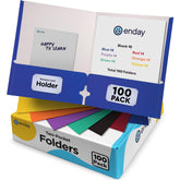Enday front packaging showing colorful folder faces and quantity benefit