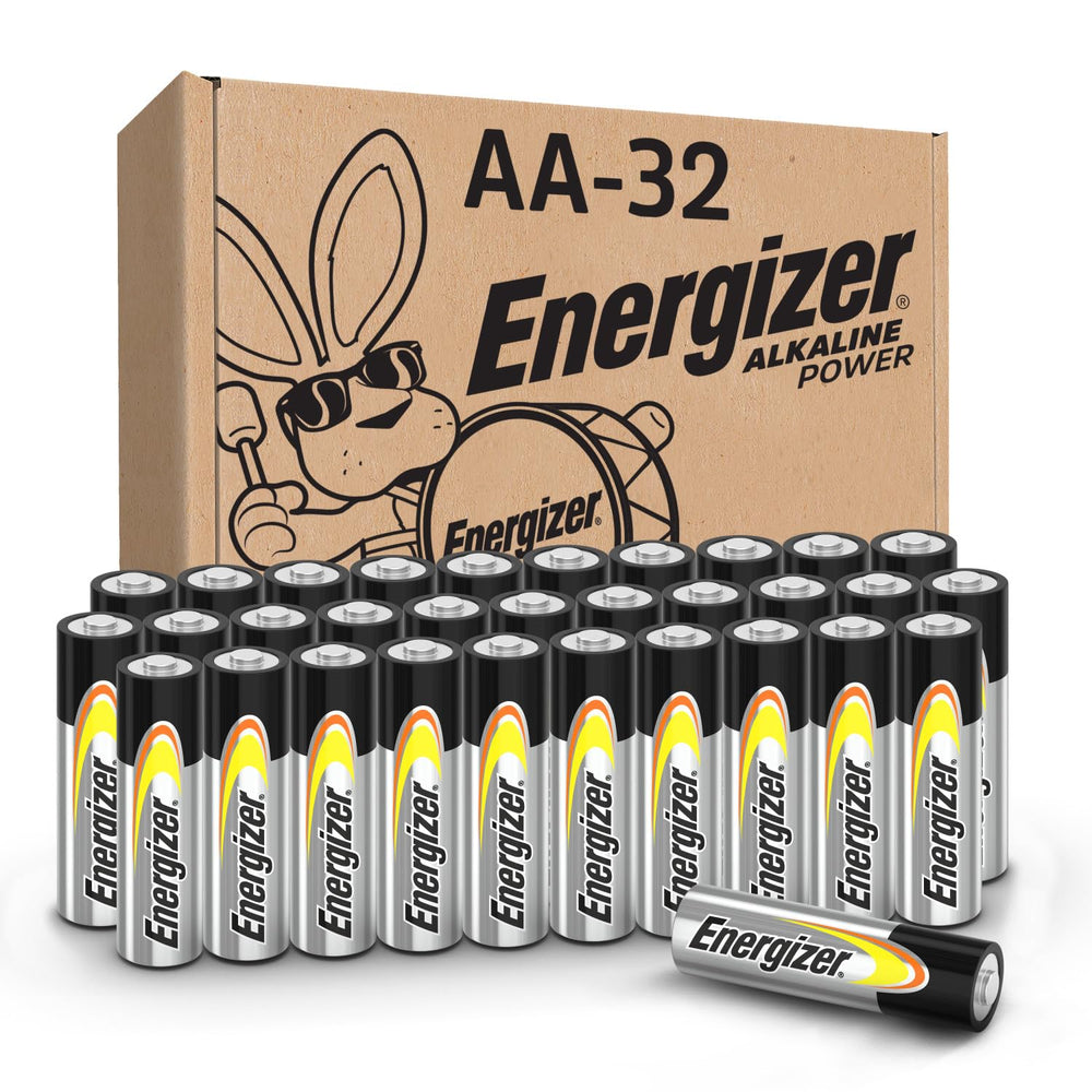 Energizer AA pack front view showing count and durable packaging benefit