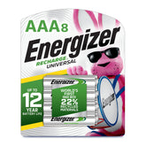 Energizer AAA front packaging showing 8-pack and ready-to-use convenience