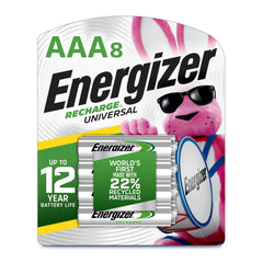 Energizer AAA front packaging showing 8-pack and ready-to-use convenience