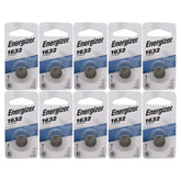 Energizer CR1632 front packaging showing two sealed five-pack blister packs for reliable spares