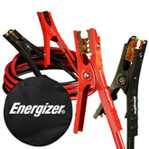 Energizer front packaging showing 20 ft 4-gauge cables and features for reliable starts