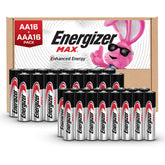 Energizer MAX front packaging showing AA and AAA combo and clear benefit of long-lasting power