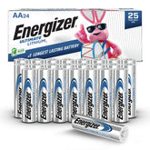 Energizer front packaging 24-pack showing long-lasting power