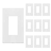 ENERLITES front view of 1-gang white plate showing clean modern look and aesthetic benefit