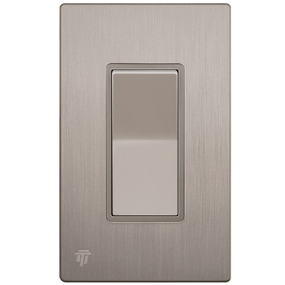 ENERLITES front view brushed nickel switch showing sleek finish and clean lines
