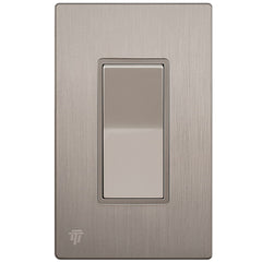 ENERLITES front view brushed nickel switch showing sleek finish and clean lines